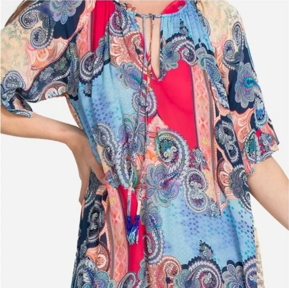 Johnny Was Cordelia Easy Midi Dress Paisley Coastal Sz 1X - Picture 4 of 16